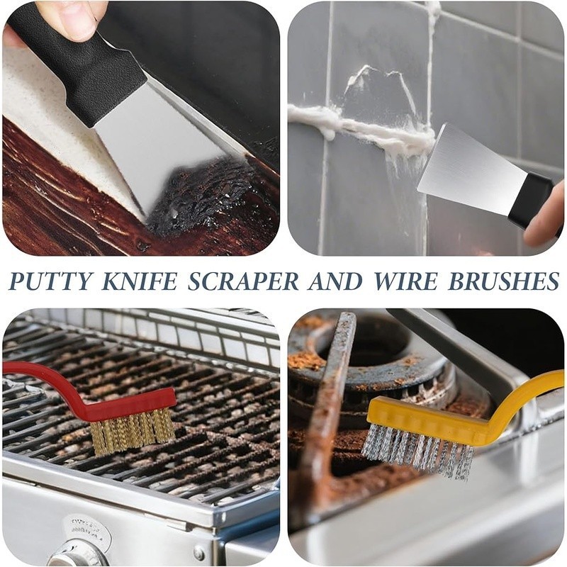 15 Piece Crevice Cleaning Brush Set Ergonomic Gap Tools Kitchen Bathroom Vehicle