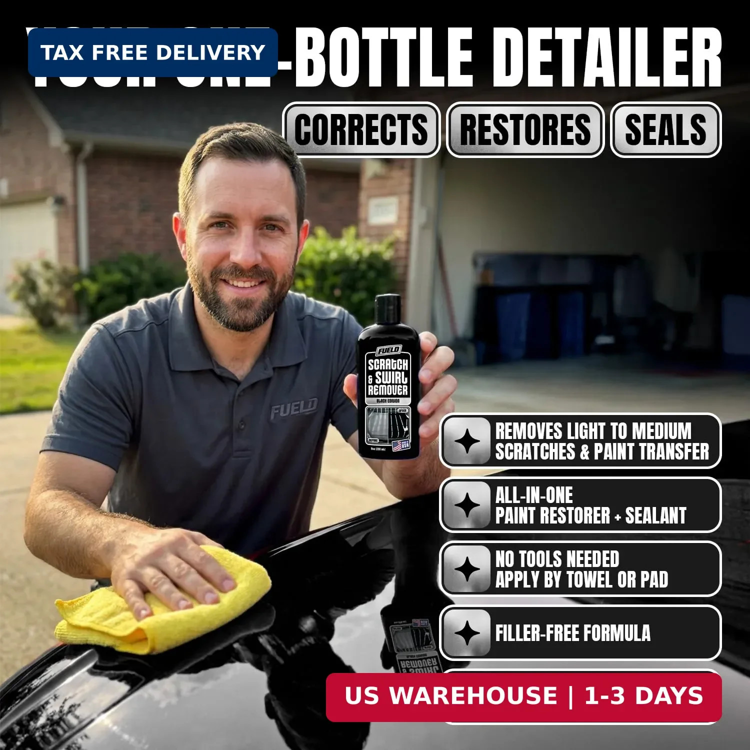 Black Scratch Remover – Car Scratch Repair & Swirl Remover for Vehicles – Deep S