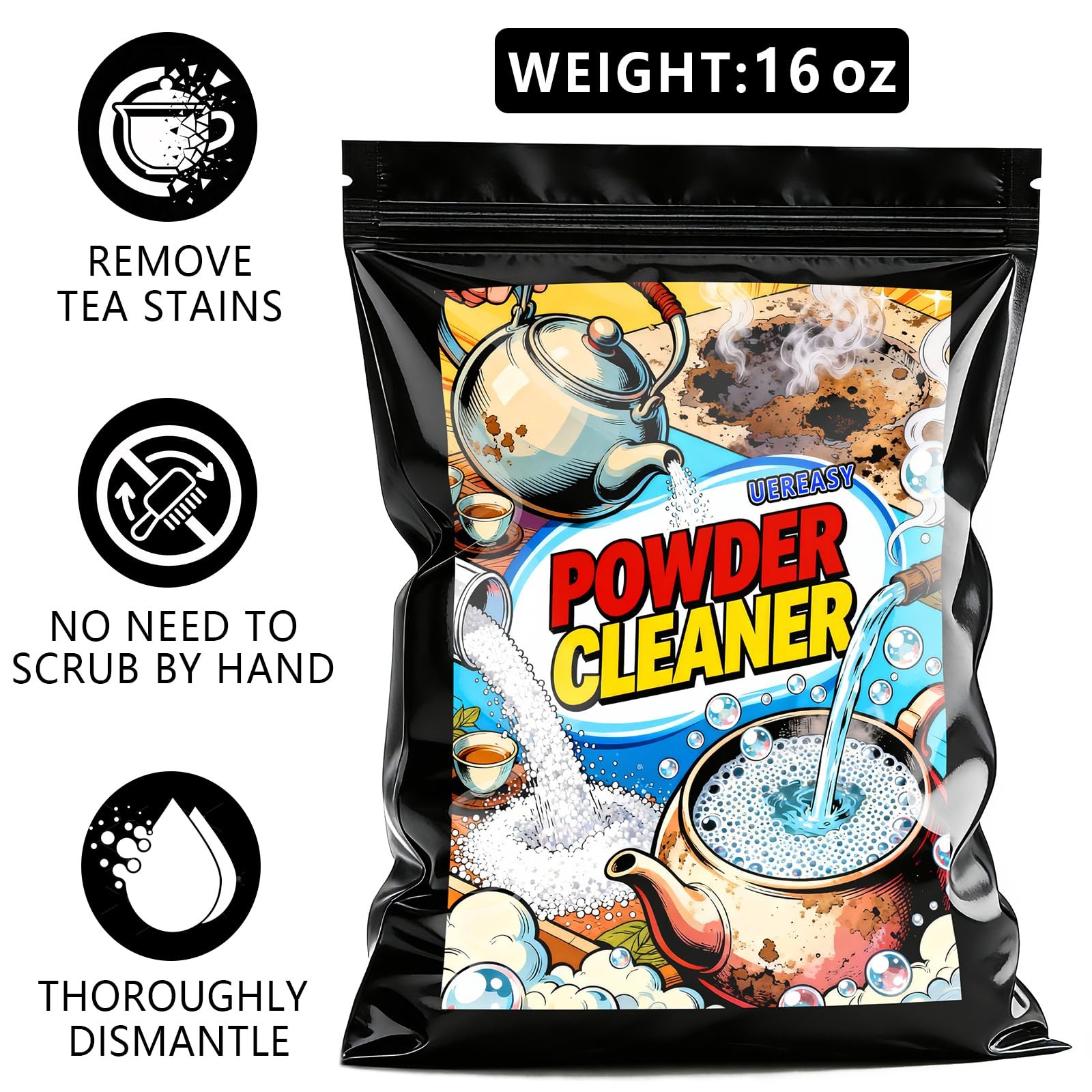 Cleaning Foam for Tea Pots, Coffee Mugs, & Stainless Steel, Tea & Coffee Stai…