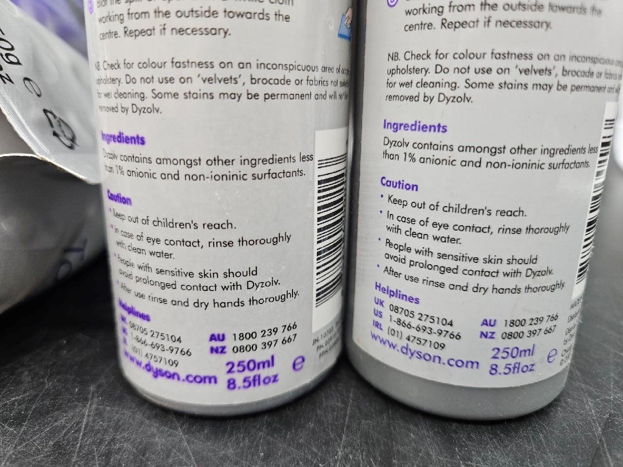 DYSON ZORB Lot 8.5 fl. oz. SPOT CLEANER, 26.5 oz Carpet Maintenance Powder
