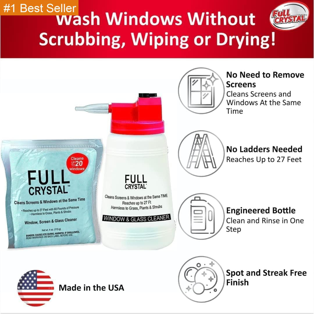 Full Crystal Refill Kit – Two 4 Oz Crystal Powder Exterior Window Cleaner Packet