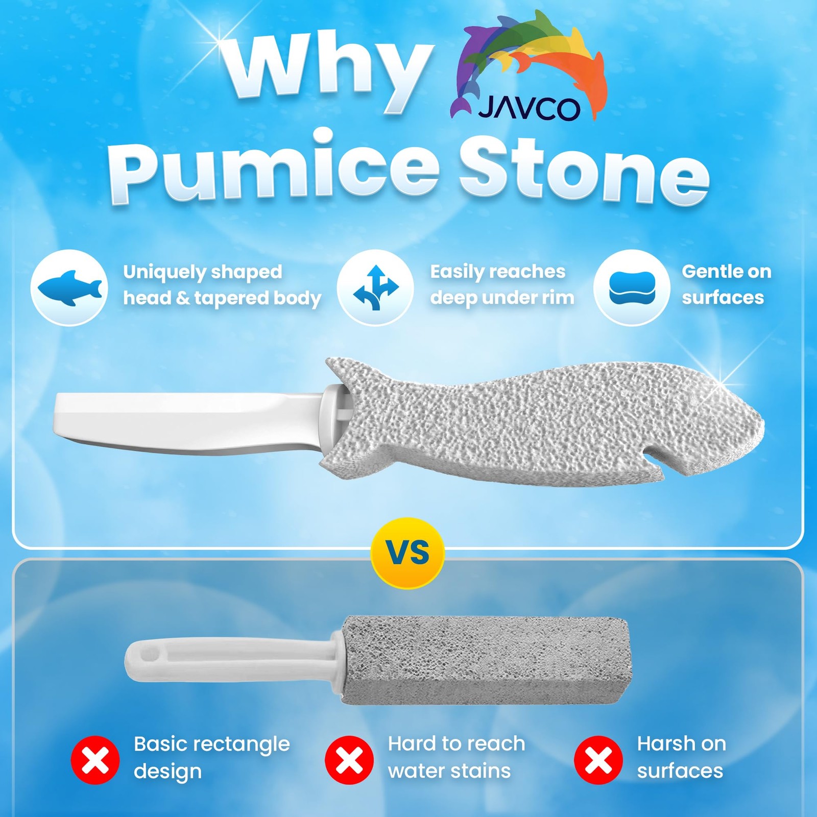 Pumice Stone for Cleaning with Handle 2 Pack – Scrubbing Stone for Porcelain,…