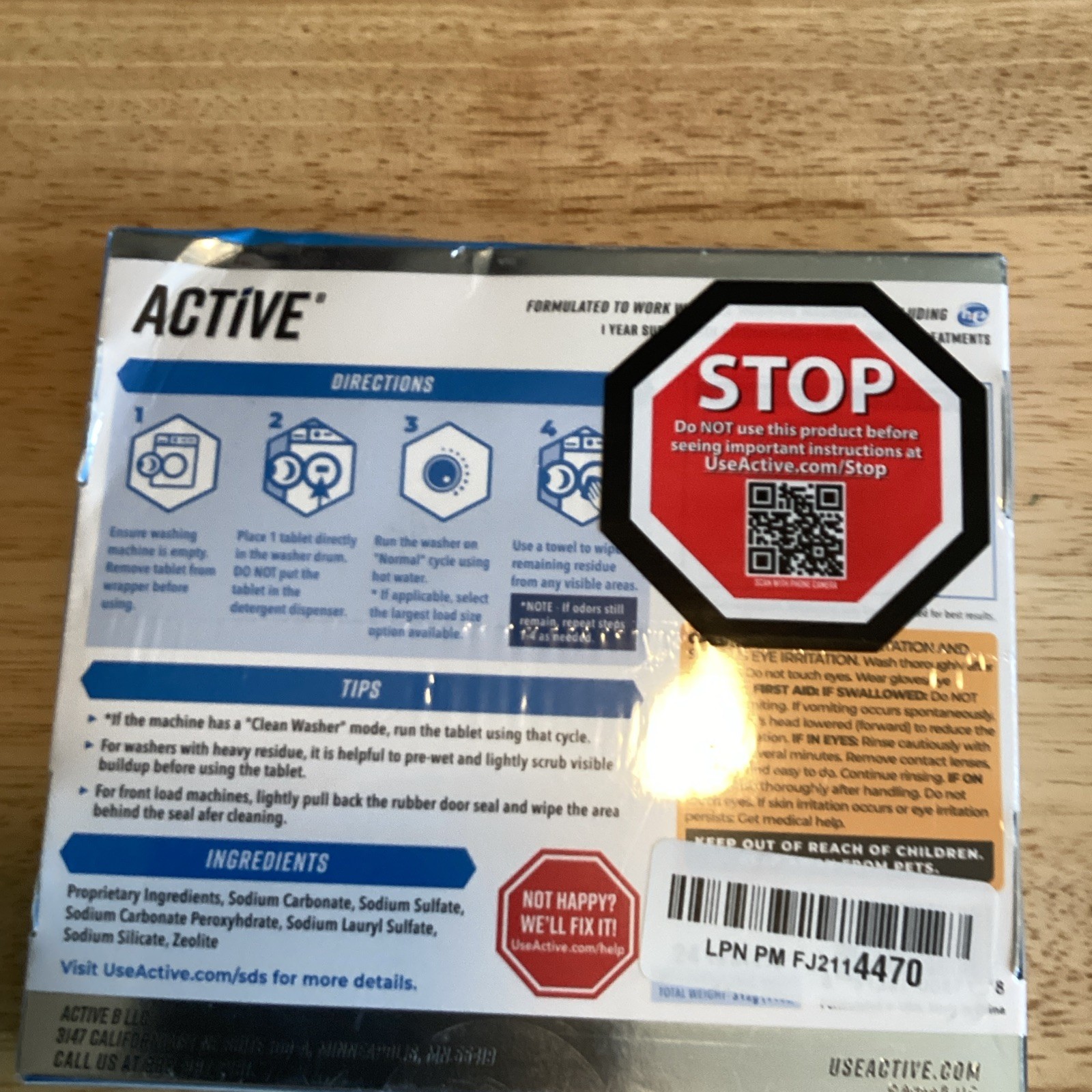 Active Washing Machine Cleaner, One Year Supply, 24 Tablets New Sealed
