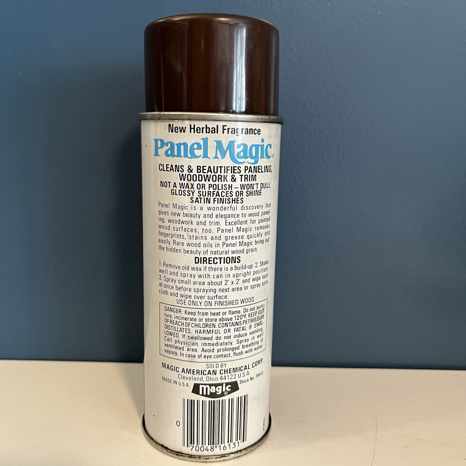 Vintage 70s PANEL MAGIC Wood Cleaner Retro Graphics Never Used