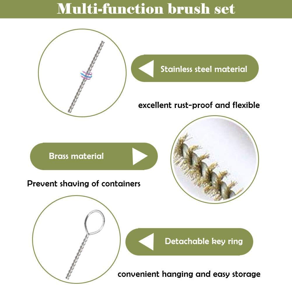 8mm Tube Brush Brass Wire 10.3 Inch Longhandle Bristle Cleaning 6piece