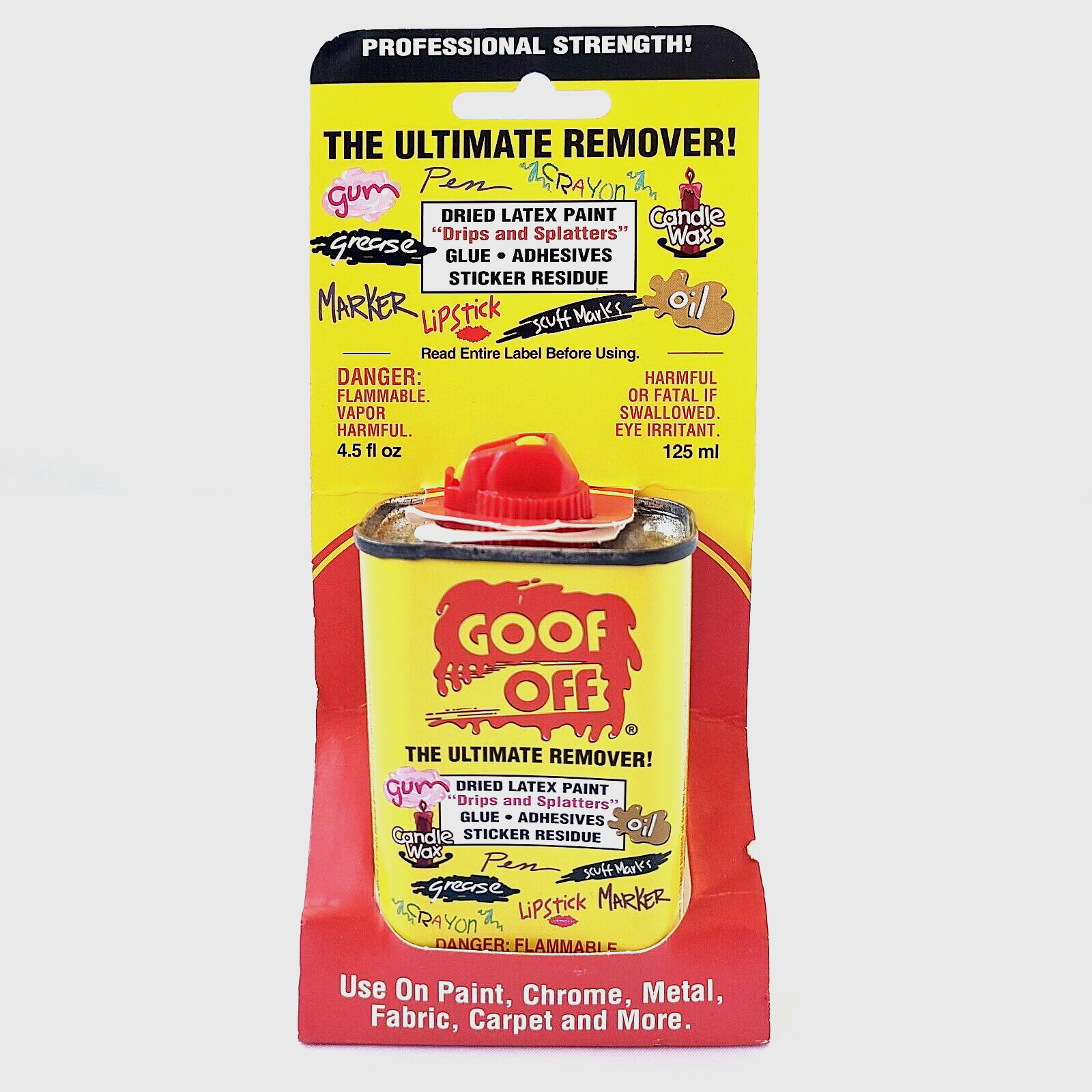 Vtg Advertising Goof Off Ultimate Remover Collectible Can Tin 4.5 fl oz – READ