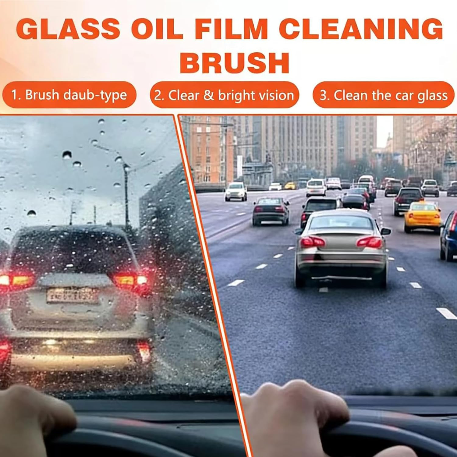 3 Pack Glass Oil Film Remover for Car Windshield-300G, Roll-On Glass Cleaning Co
