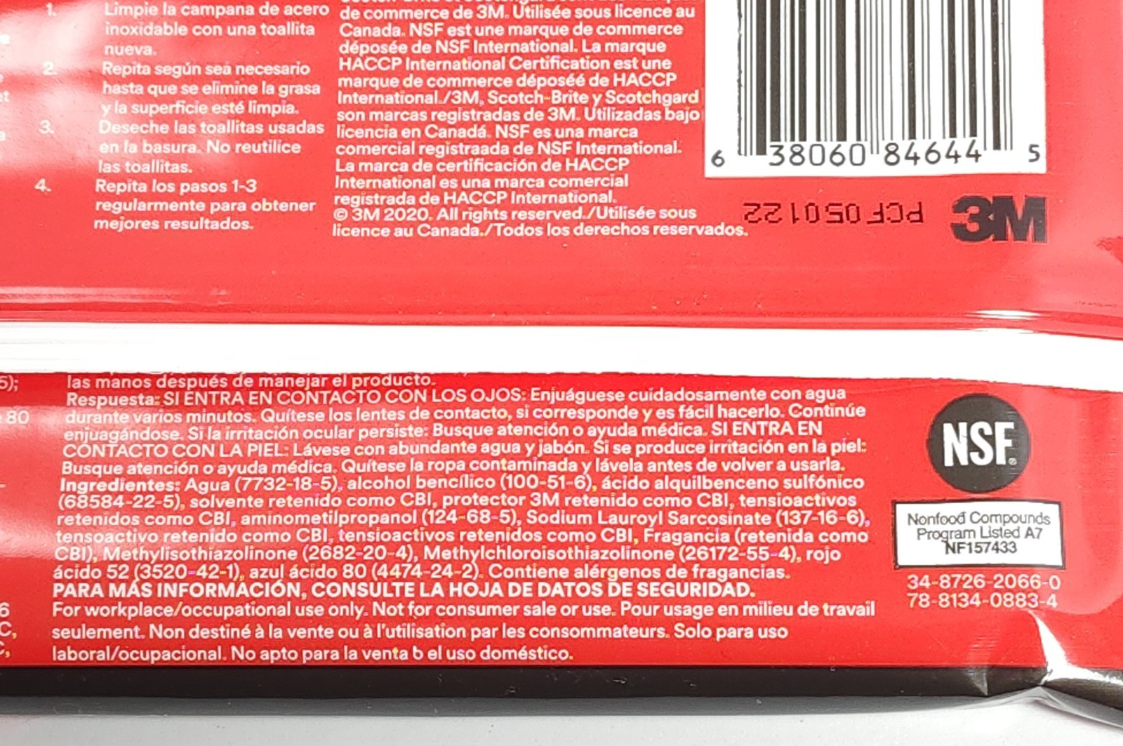 Scotch-Brite 3M 12″ x 9″ Stainless Steel Kitchen Cleaner Degreaser 6 Wipes NEW