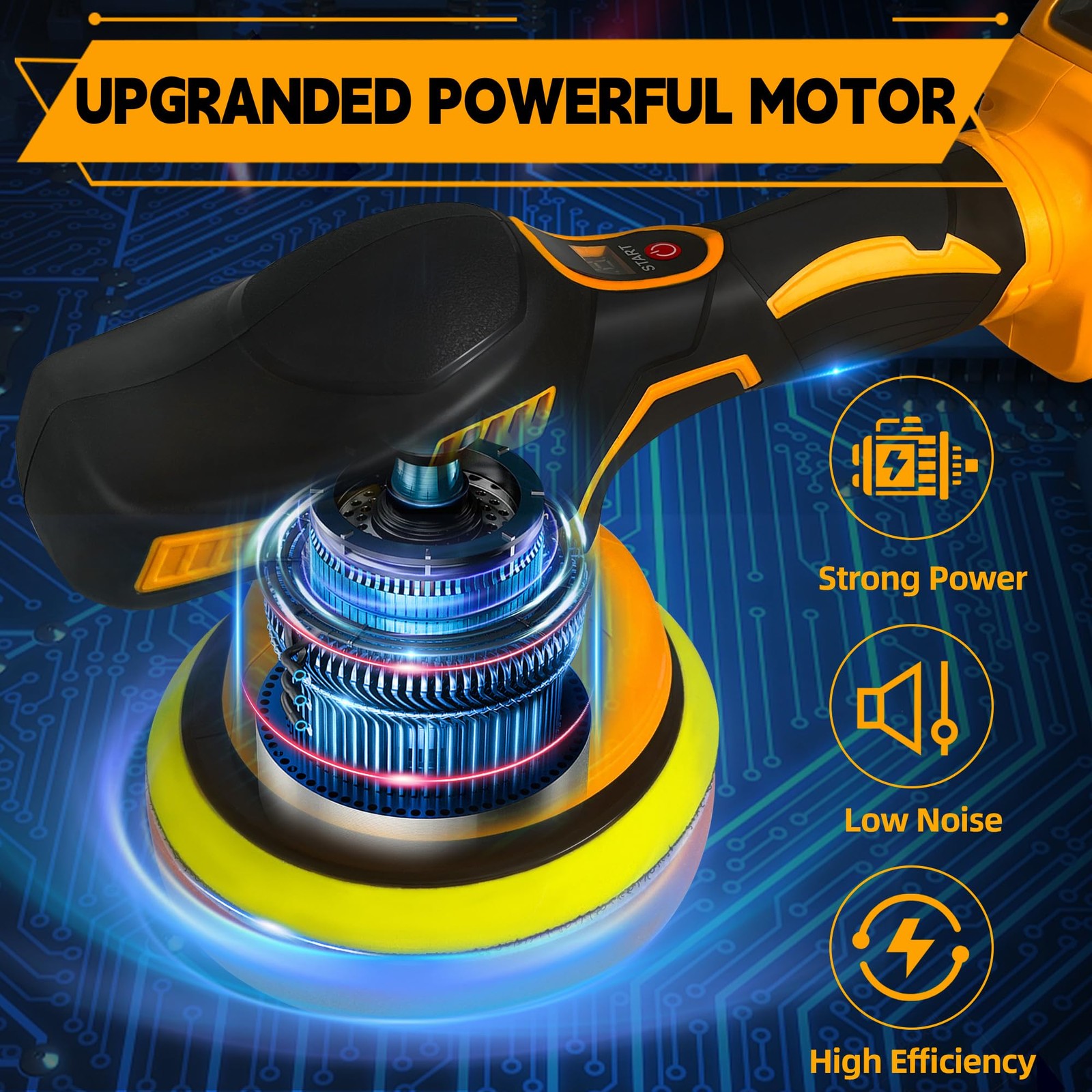 Cordless Buffer Polisher for Dewalt 20V Battery, 6 Inch Car Polisher with 8 V…