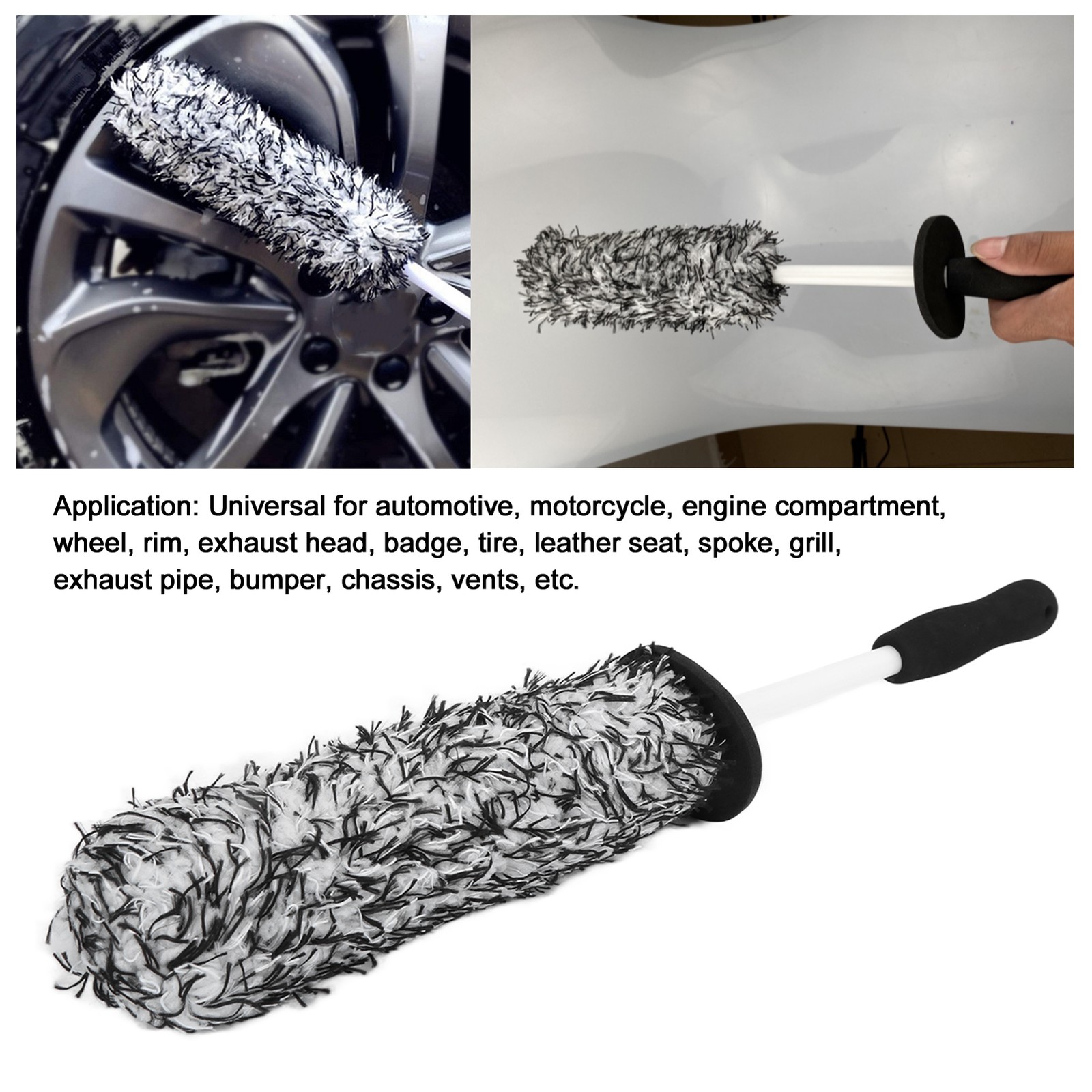 Rim Detailing Brush 42cm/16.5in Length Tire Scrub For Chassis For Bumper Fo TWGQ