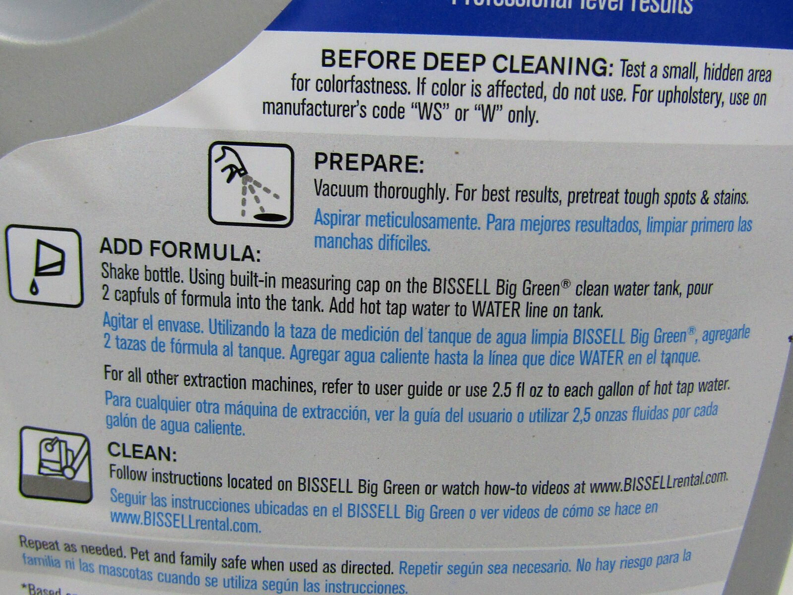 Bissell Professional Multi-Purpose Oxy Carpet Cleaner Liquid, 52 oz. – Pack of 2