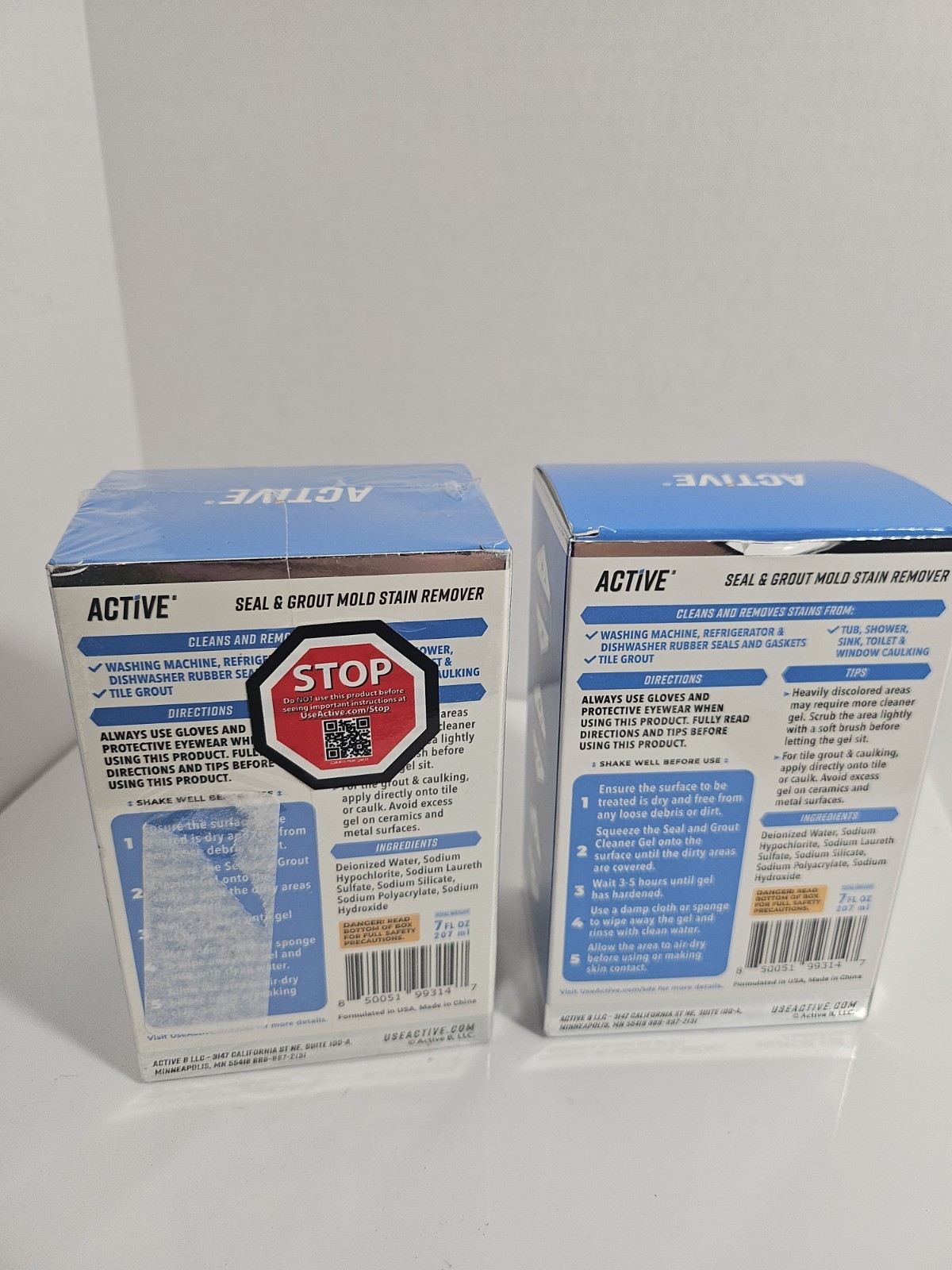 (2 PACK SET) Active Seal & Grout Mold Stain Remover, 7fl oz Lot of 2