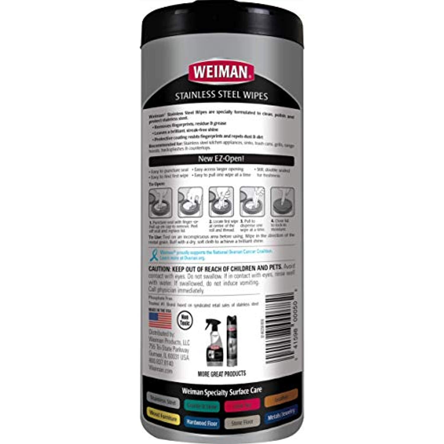 Weiman Products Stainless Steel Wipes 30 Count (Pack of 1)