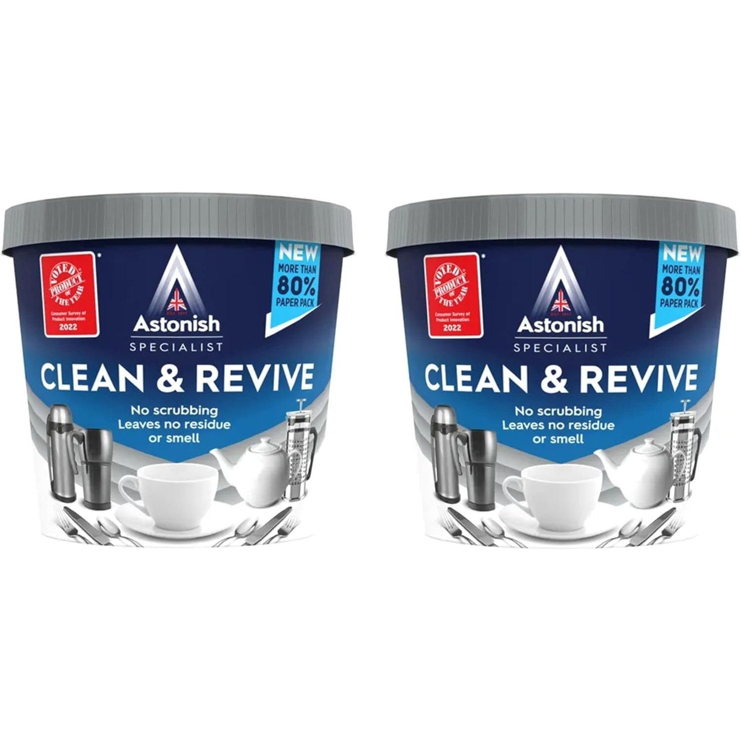 2 Pack Clean & Revive Powder Cleaner Multi-Surface Stain Remover No Scrub
