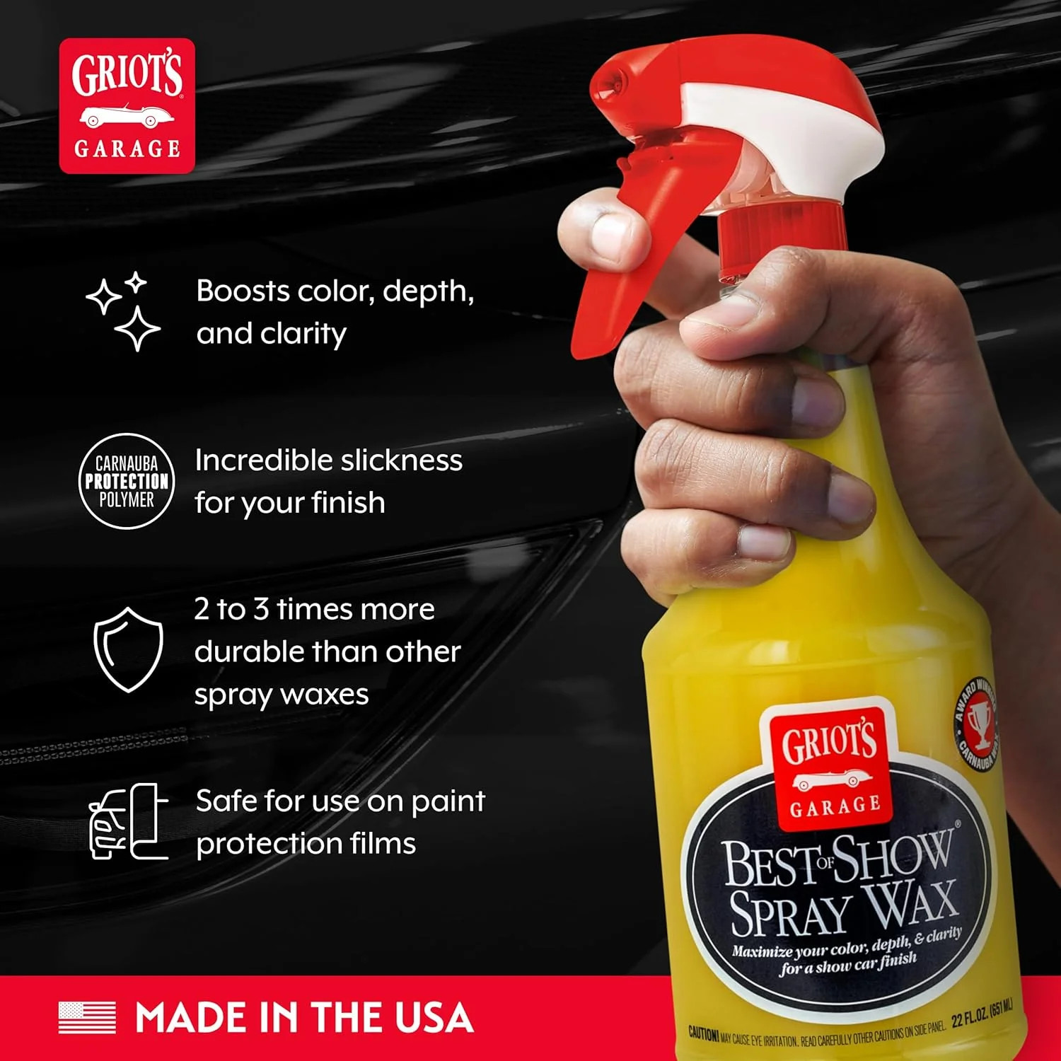 Griot’s Garage Best of Show Spray Wax for Car Detailing, Works on Paint Protecti
