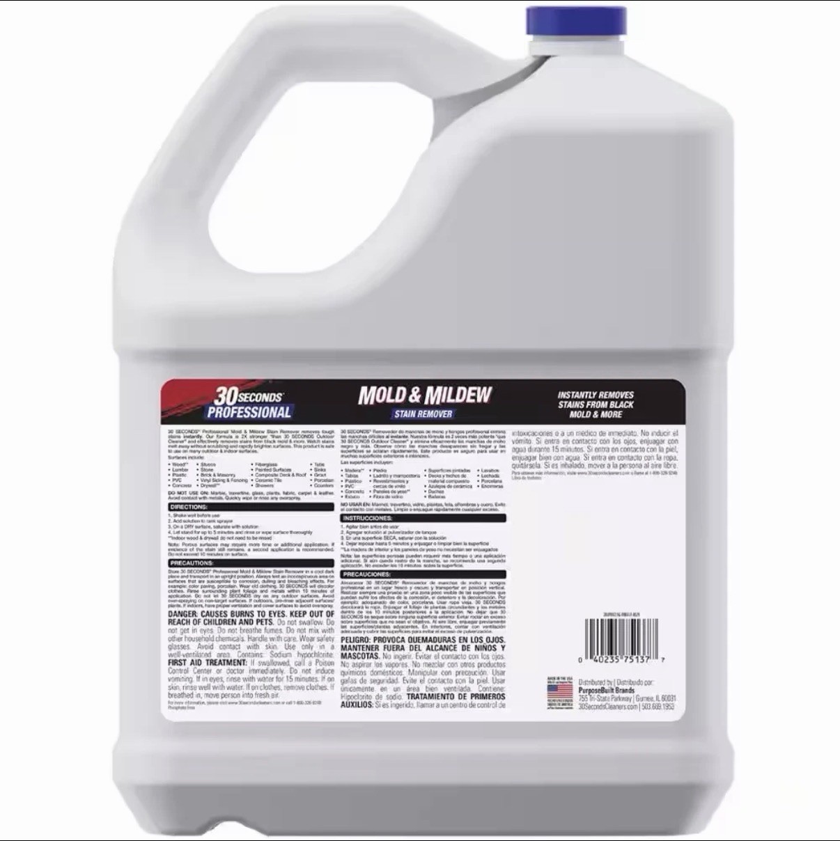 2.5 Gal Professional Outdoor Cleaner | Mold and Mildew Stain Remover 30 Seconds