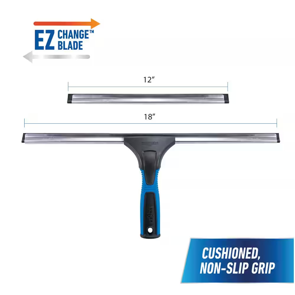 18 In. EZ Change Squeegee with 12 In. Interchangeable Blade