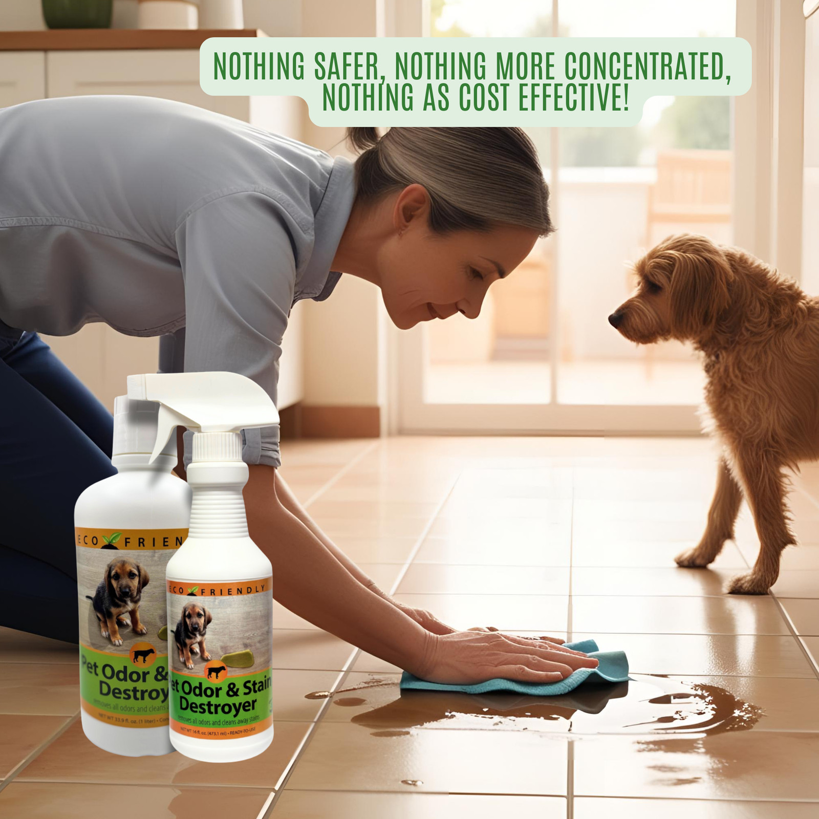 Enzyme Cleaner for Pet Stains & Odors | Urine & Stain Destroyer Spray | 16 oz &
