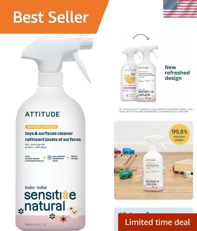 Gentle Multi-Surface Toy Cleaner Spray for Babies – 27.1 Fl Oz, Natural Formula