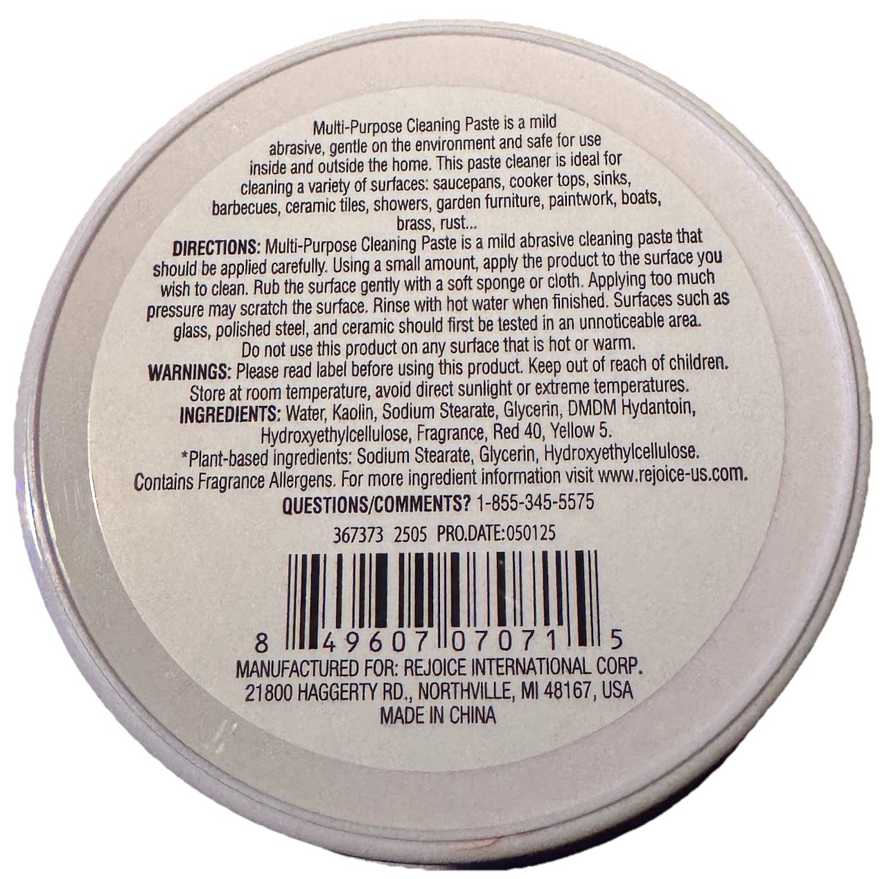Multi-Purpose Cleaning Paste Home Kitchen Bathroom Laundry Tough Stains 7oz