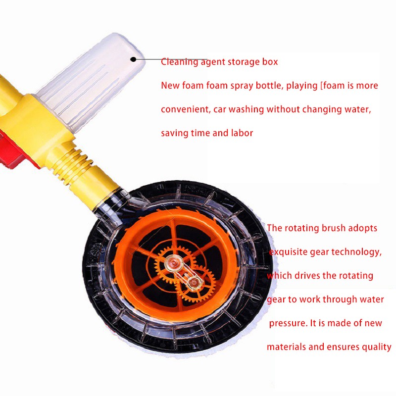Yellow Wash Brush Cleaning Kit 360° Spin Car Mop Microfiber Car Cleaning Brush