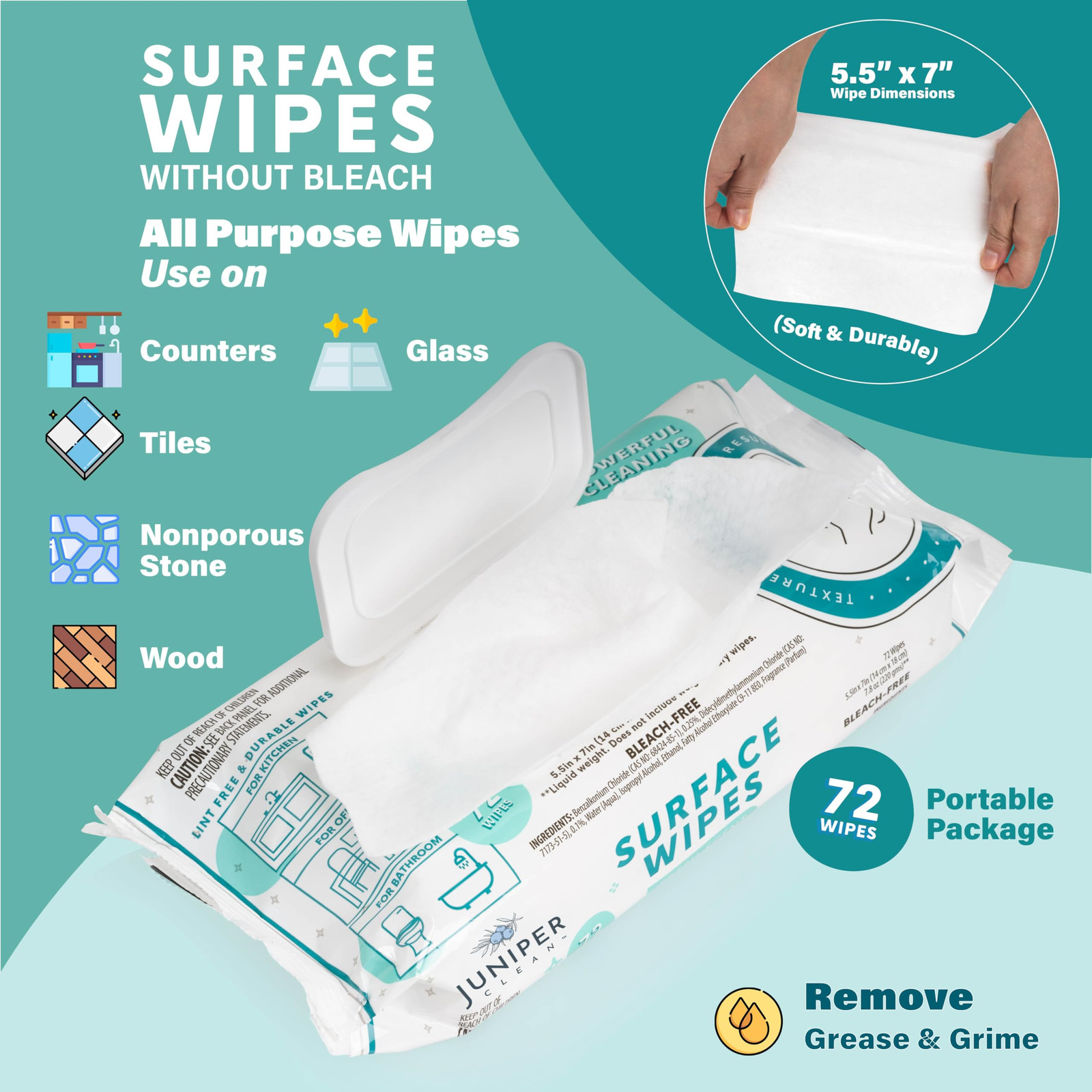 432 Count Surface Cleaning Wipes All Purpose Fresh Scent Durable and Effective