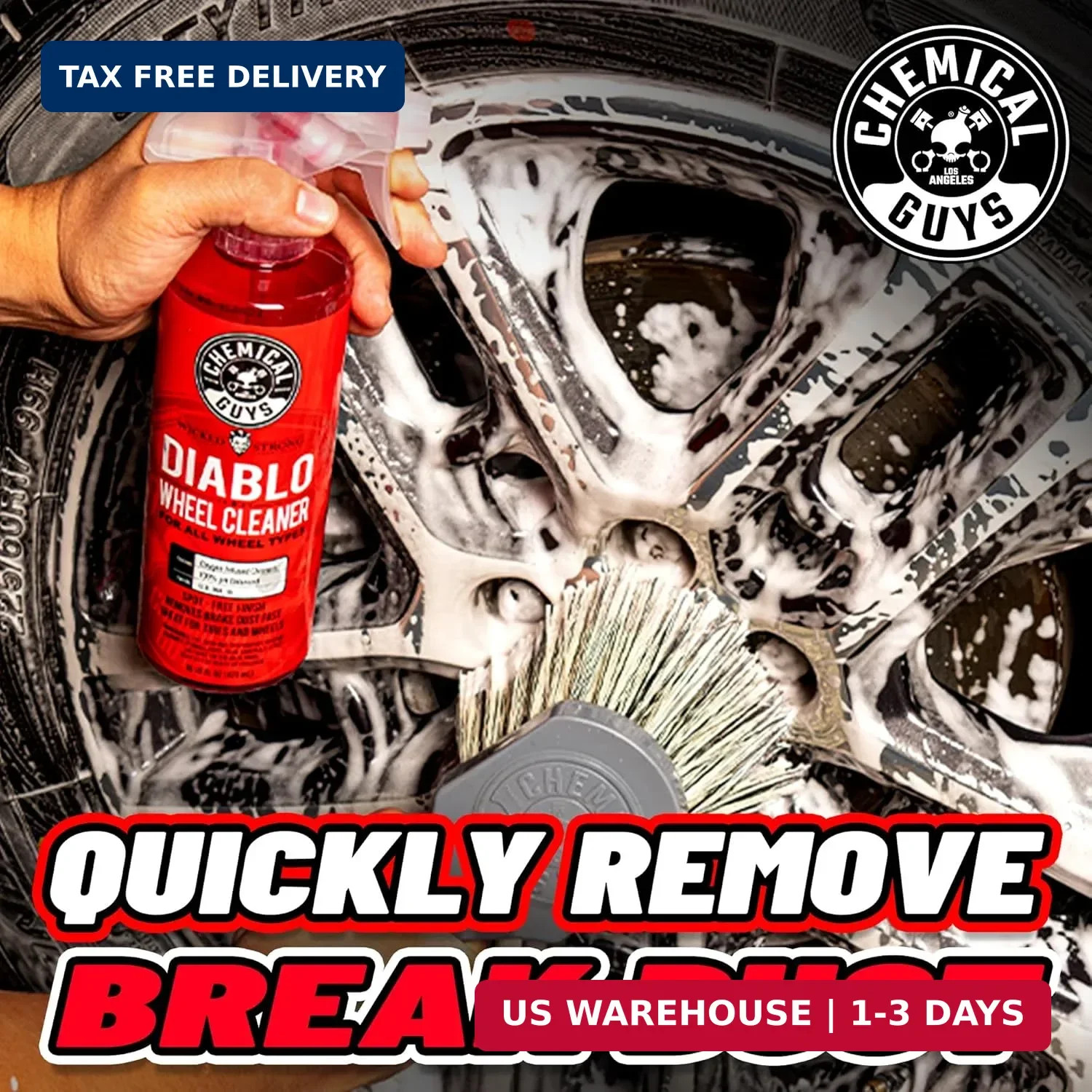 Chemical Guys Diablo Wheel Cleaner Spray – 2 Pack 16 oz Bottles, Safe on All Whe