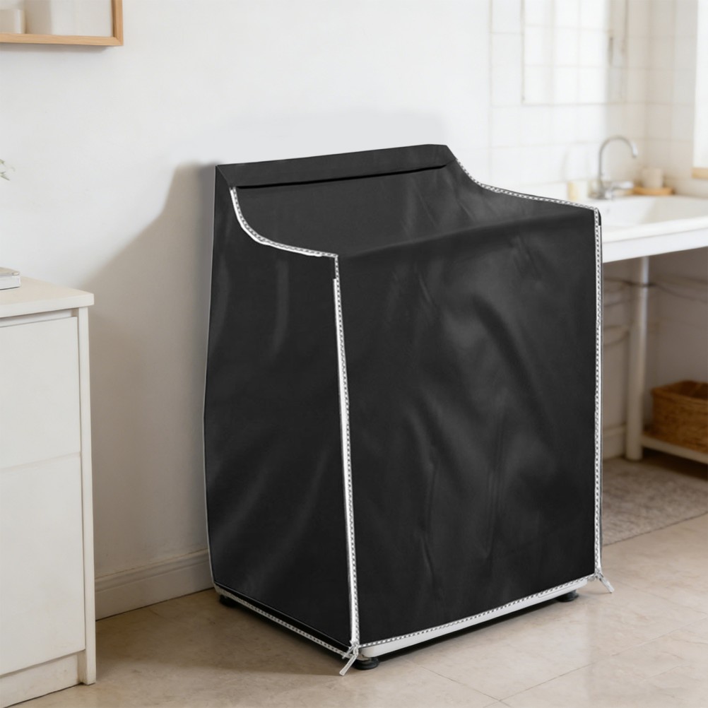 Wear Resistant Black Washing Machine Cover Suitable for Kitchen Bathroom Laundry