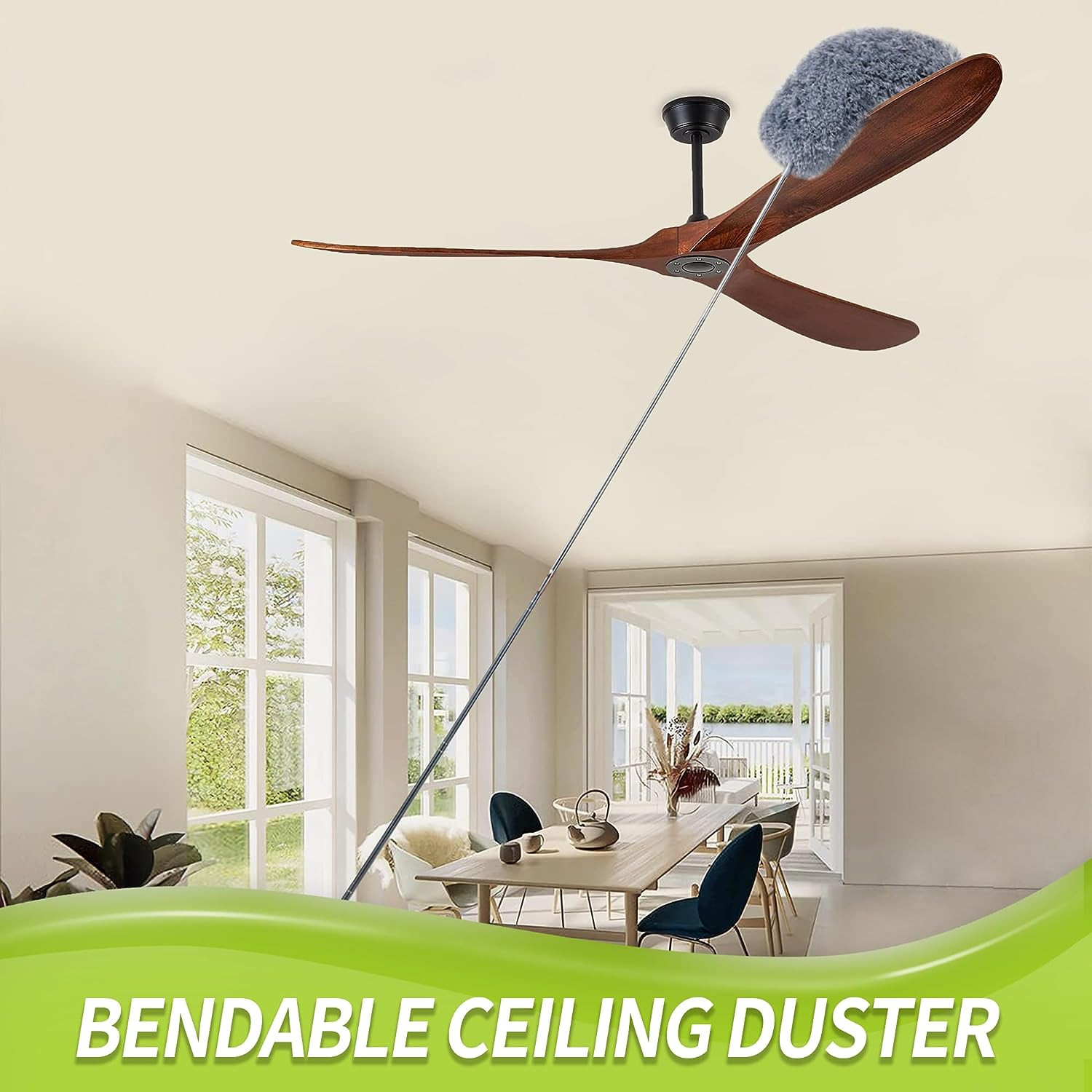 Cobweb Duster with Extension Pole, Spider Web Brush & Ceiling Cleaning