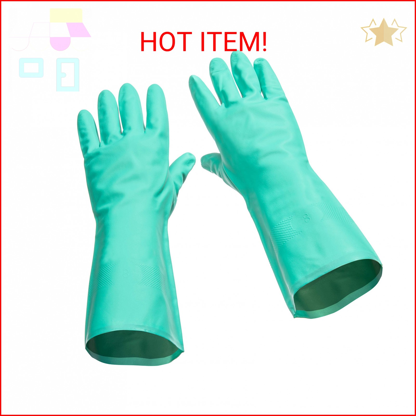 Tusko Products Best Nitrile Rubber Cleaning, Household, Dishwashing Gloves, Late