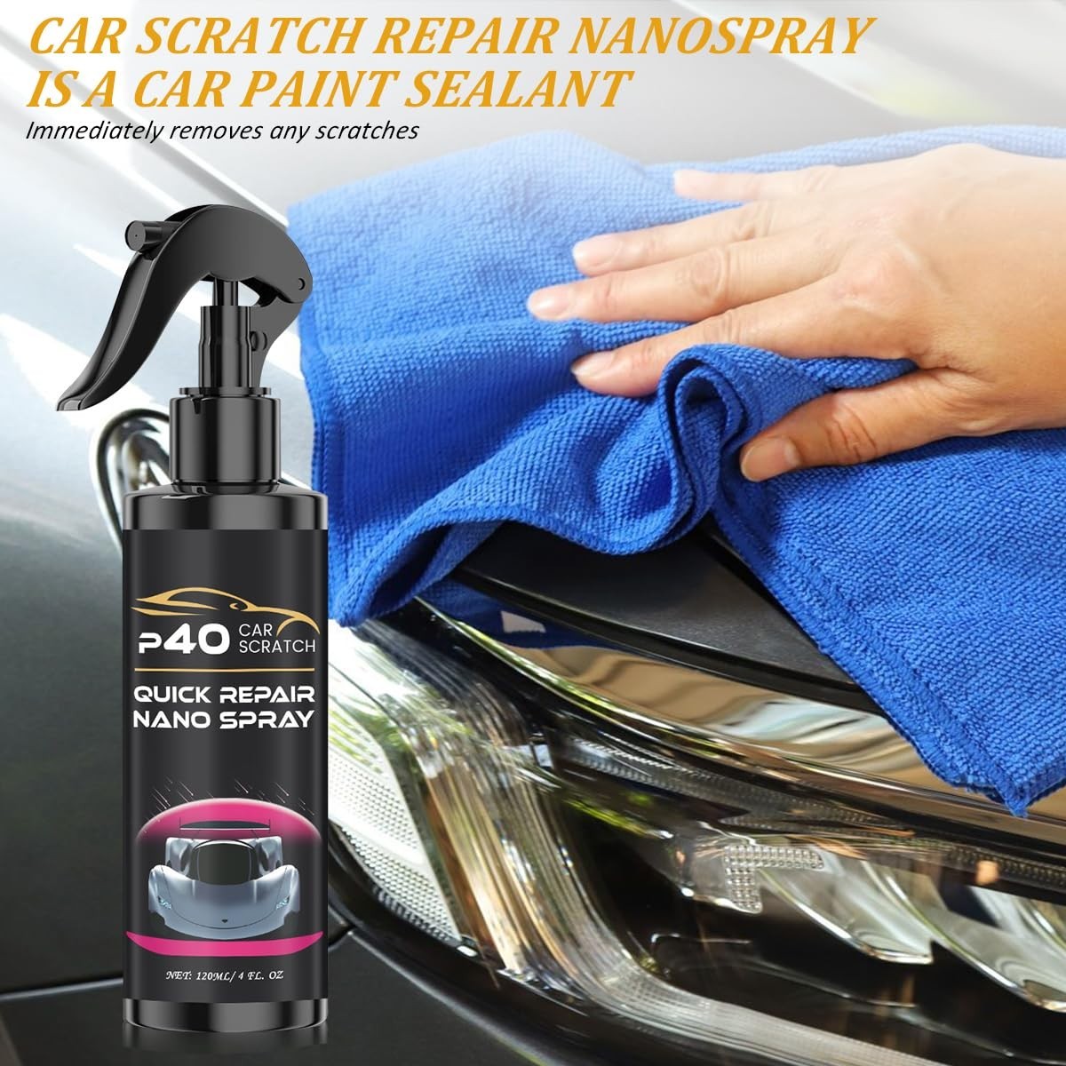 2Pcs Car Scratch Quick Repair Nano Spray – Instant Invisible Scratch Remover, Q