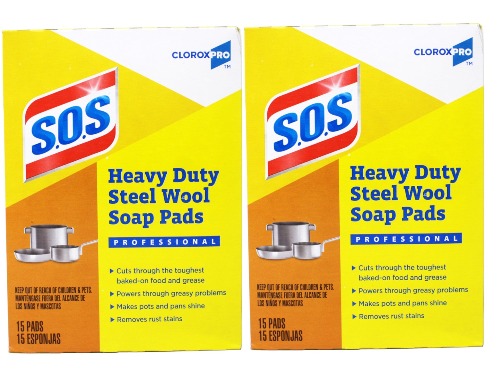 S.O.S Heavy Duty Steel Wool Soap Pads, 15 count – 2 Pack