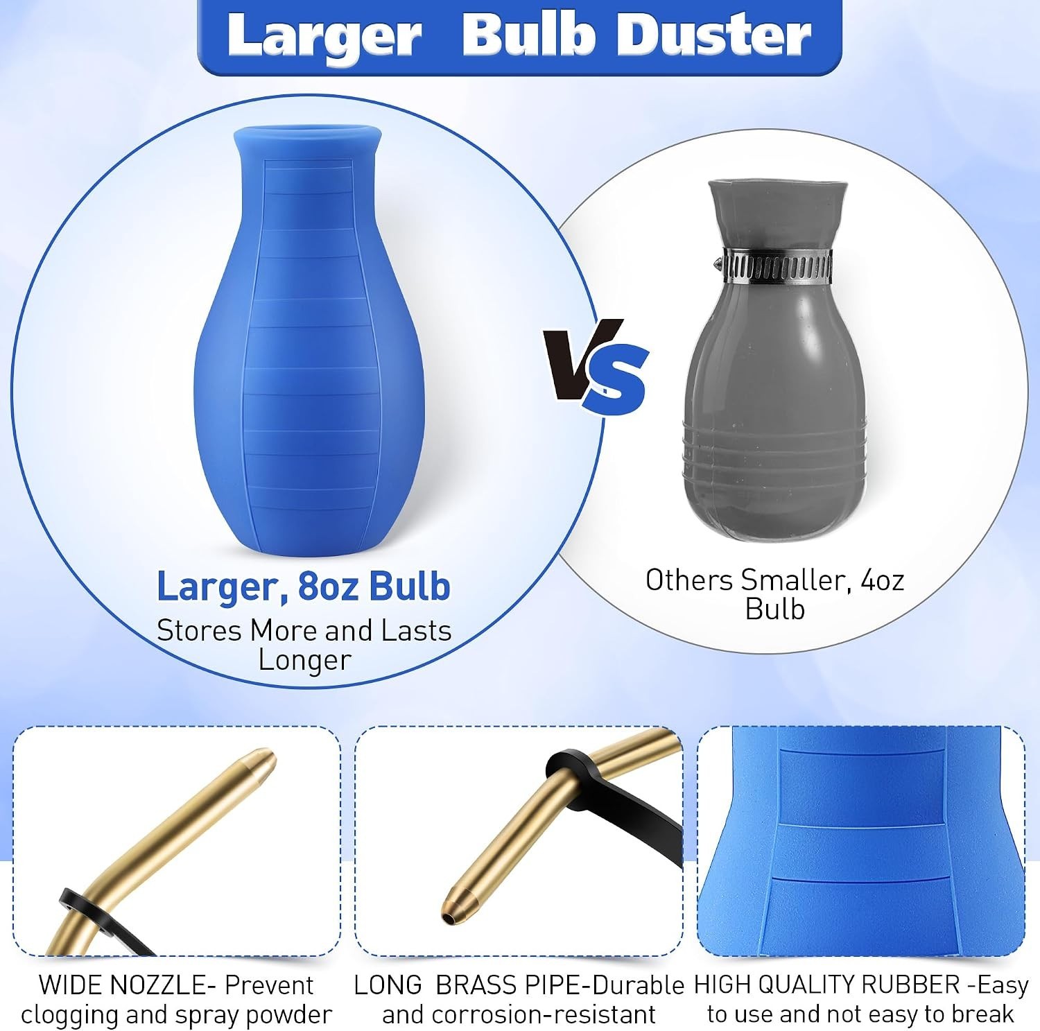 8oz Garden Powder Sprayer – Durable Diatomaceous Earth Duster with Brass Tube