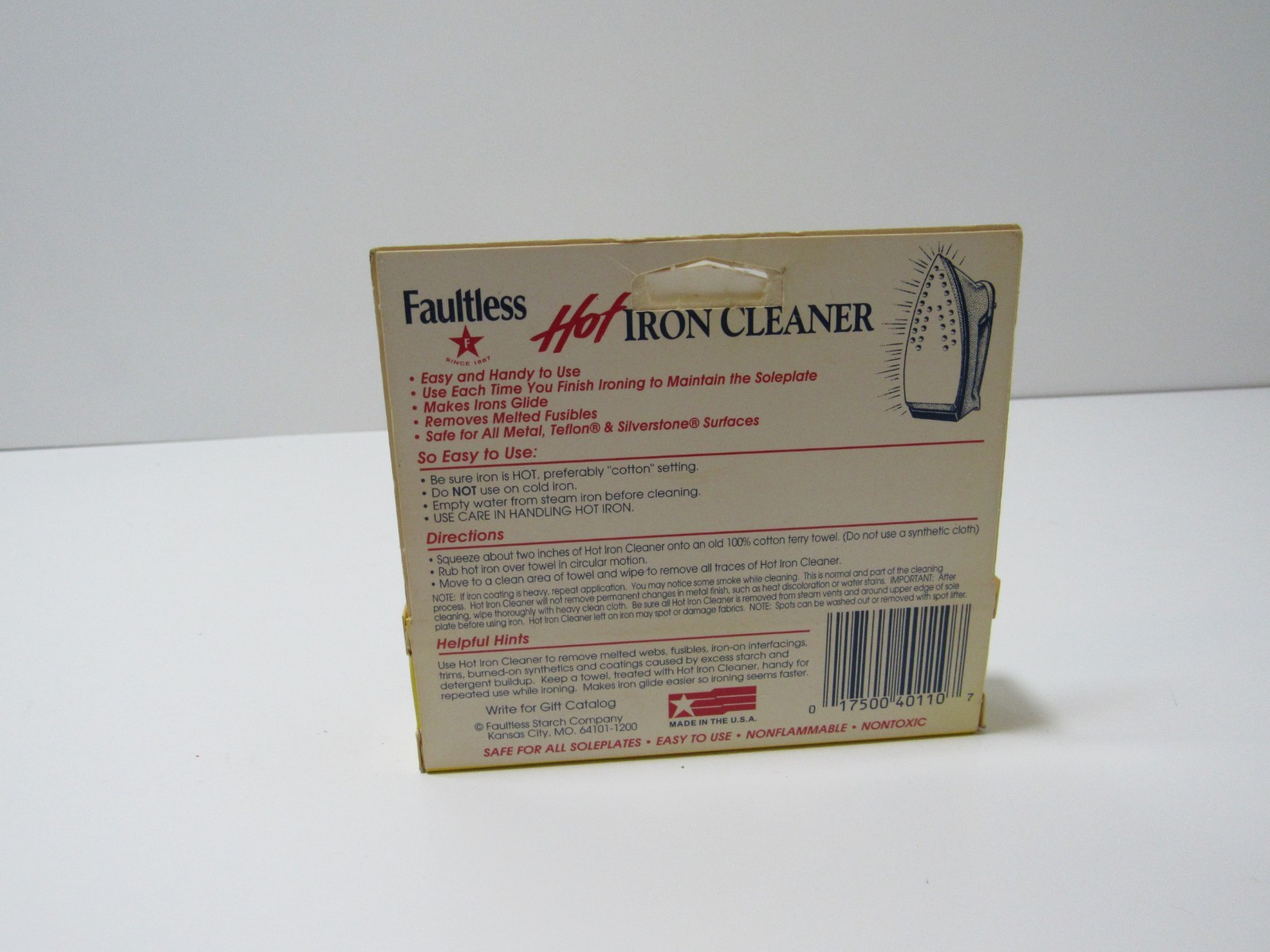 Vintage Faultless Starch 40110 Faultless Hot Iron Cleaner1oz (28 Grams) #A2