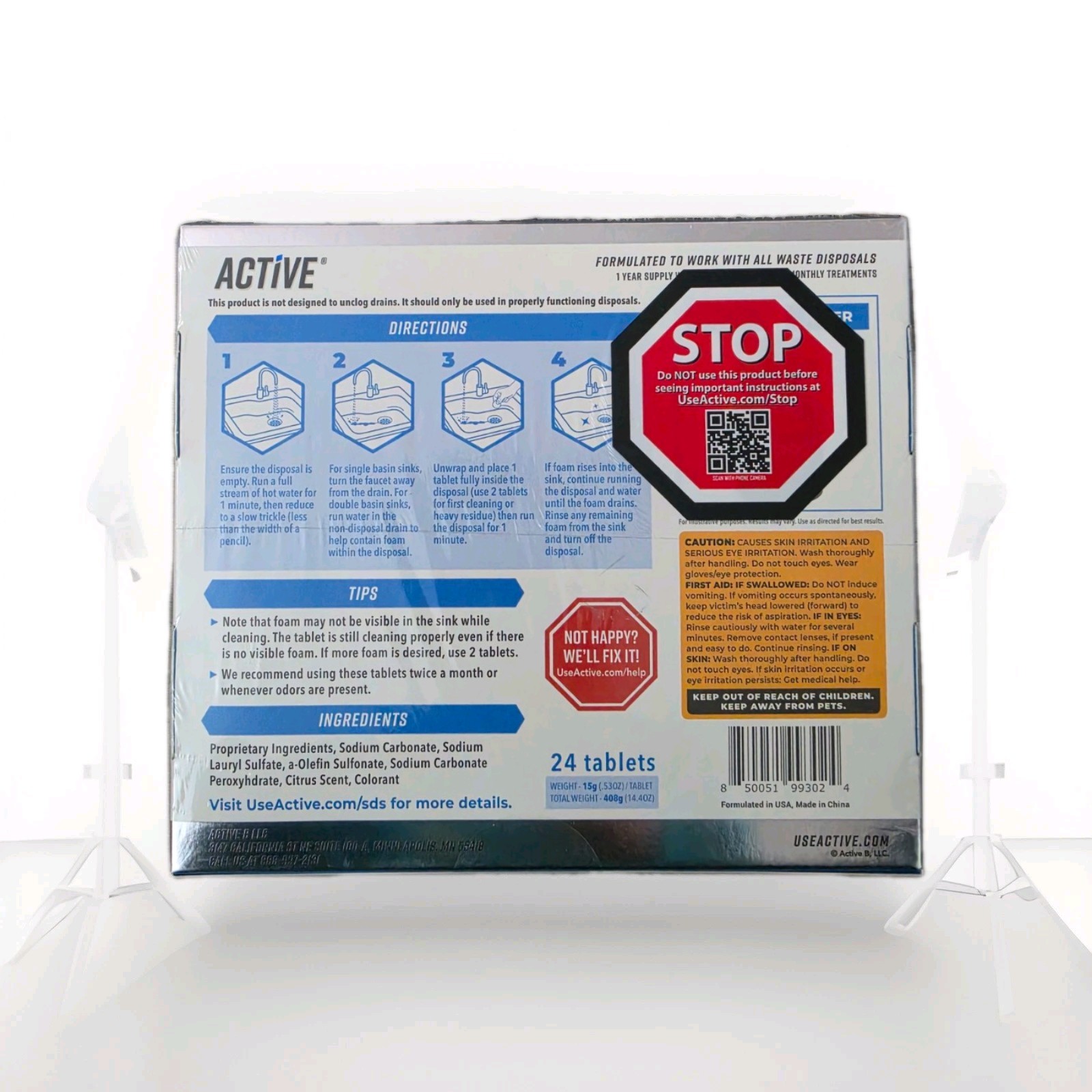 Active Garbage Disposal Cleaner Tablets Septic Safe – 24 Pack – 1 Year Supply