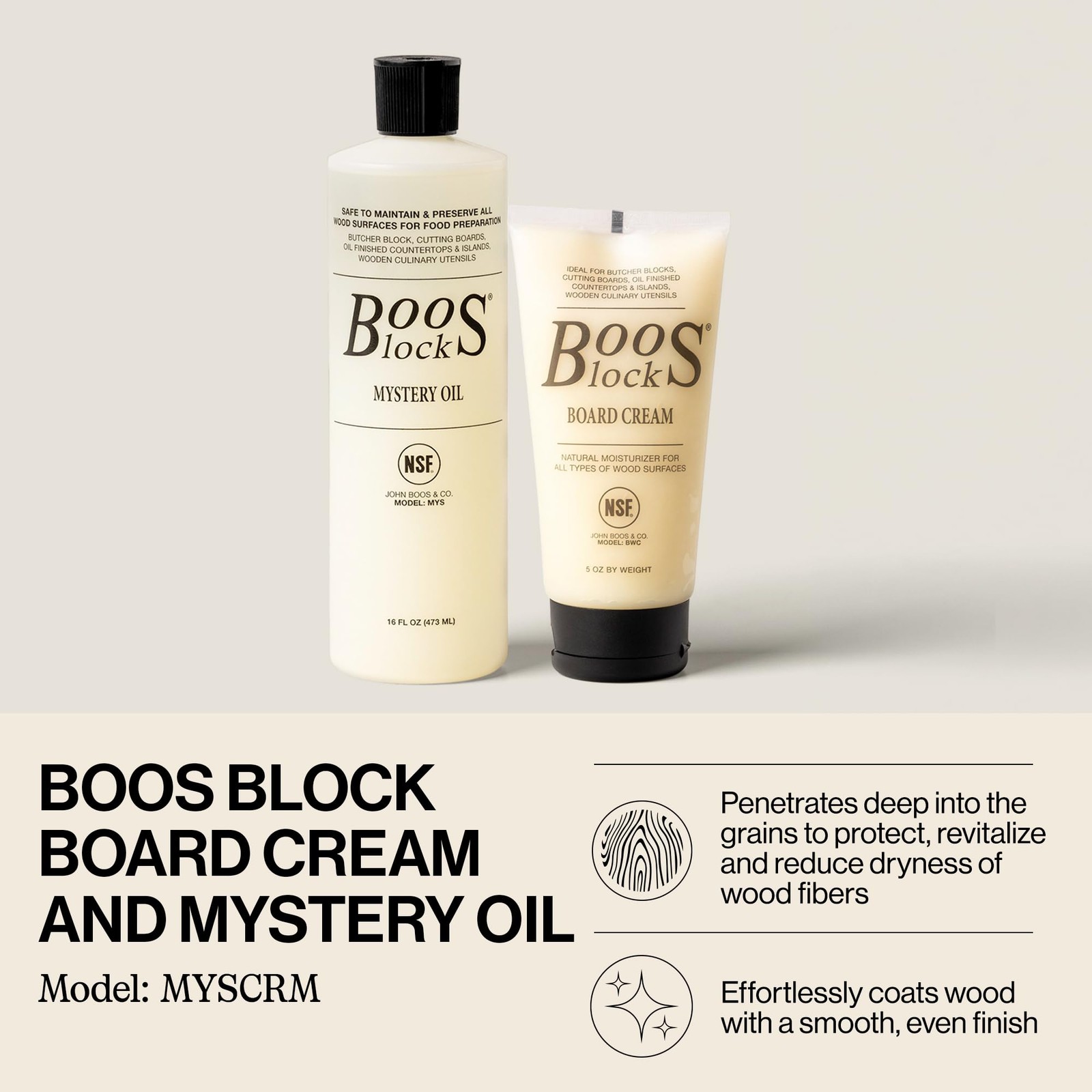 2-Piece All-Natural Care & Maintenance Set – 16 oz Mystery Oil & 5 oz Board C…