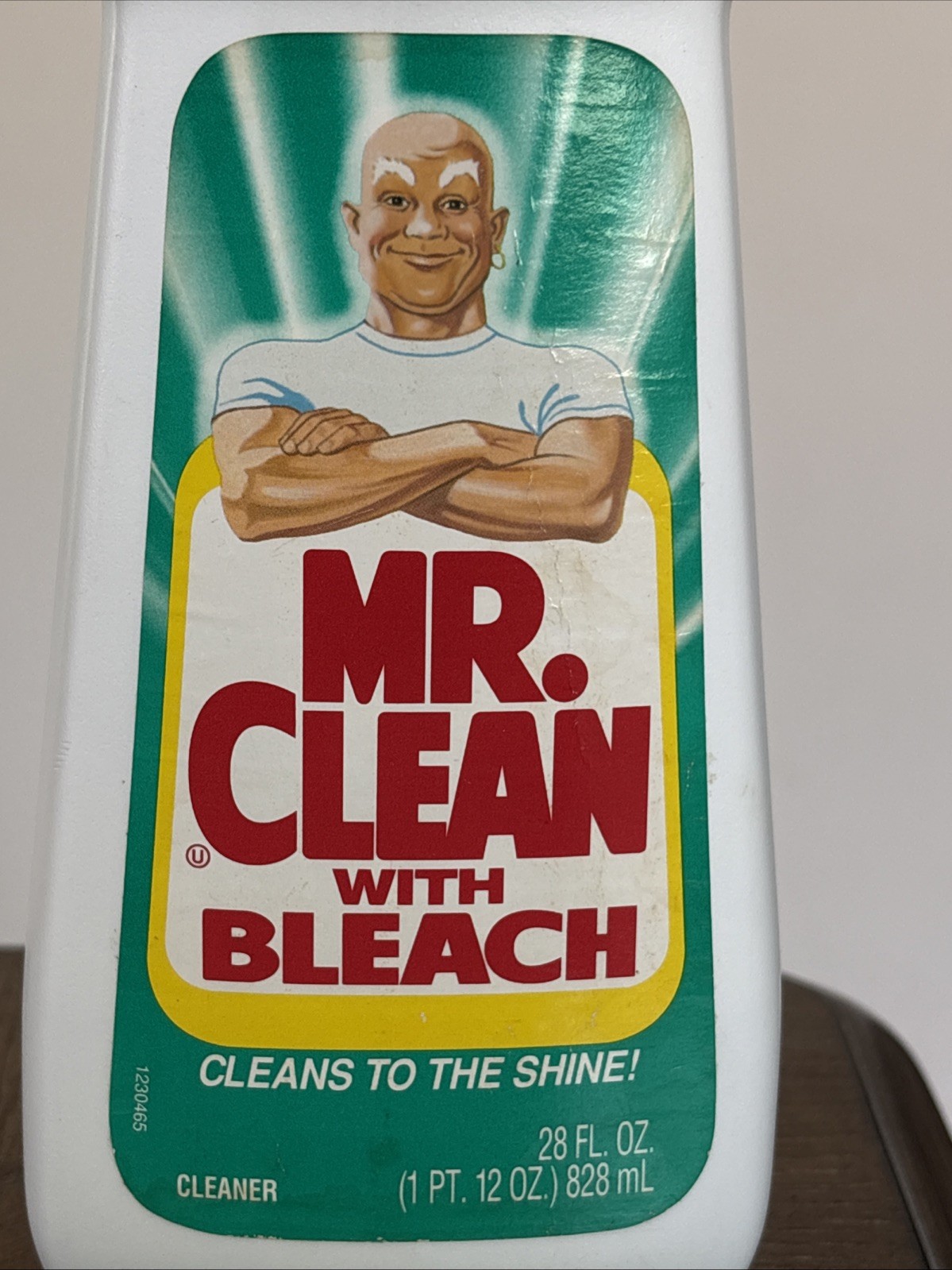 VTG 1992 Mr. Clean With Bleach 28oz Bottle Retro Movie Prop 20% Full Canada