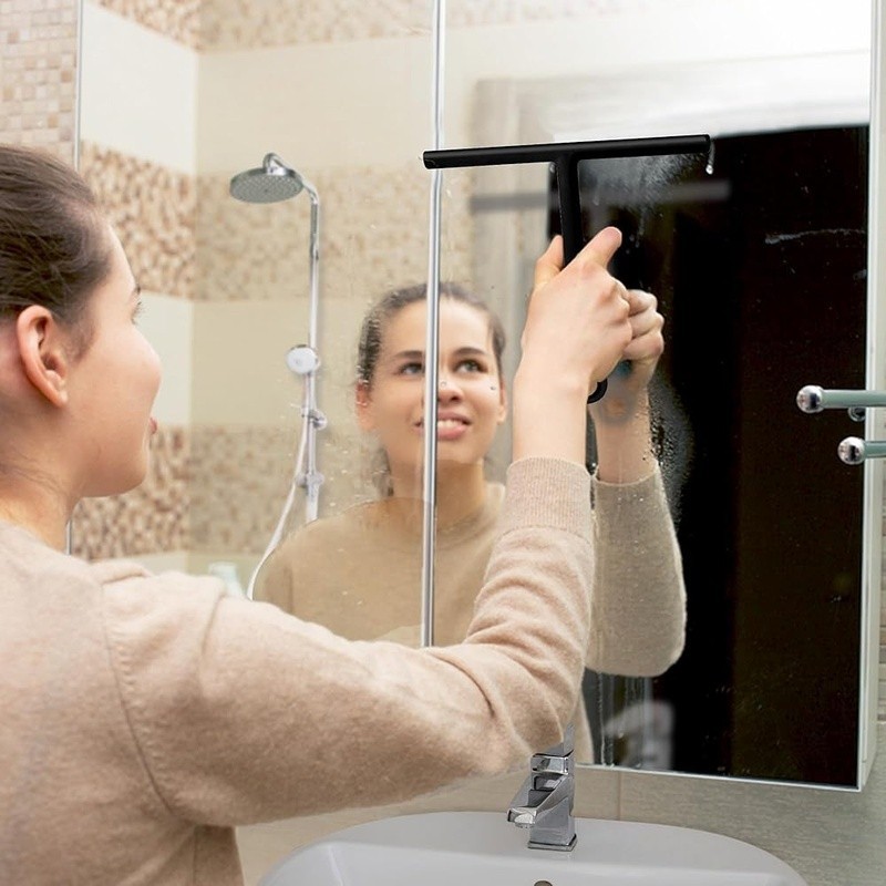 Shower Squeegee Glass Doors Suction Hook Streak Free Water Wiper Bathroom Tool