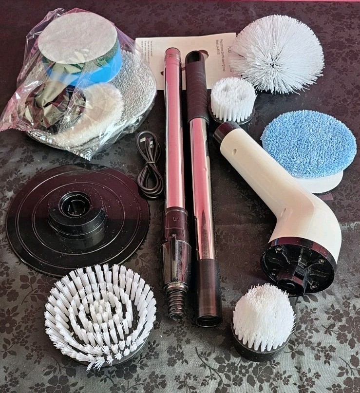 9-in-1 Electric Spin Scrubber Cordless Power Cleaning Brush Rechargeable used 1x