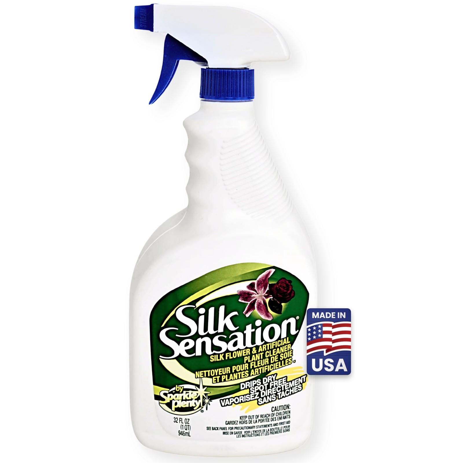 Sparkle Plenty Dusty Silk Plant Cleaner Spray No 32 Fl Oz (Pack of 1), White