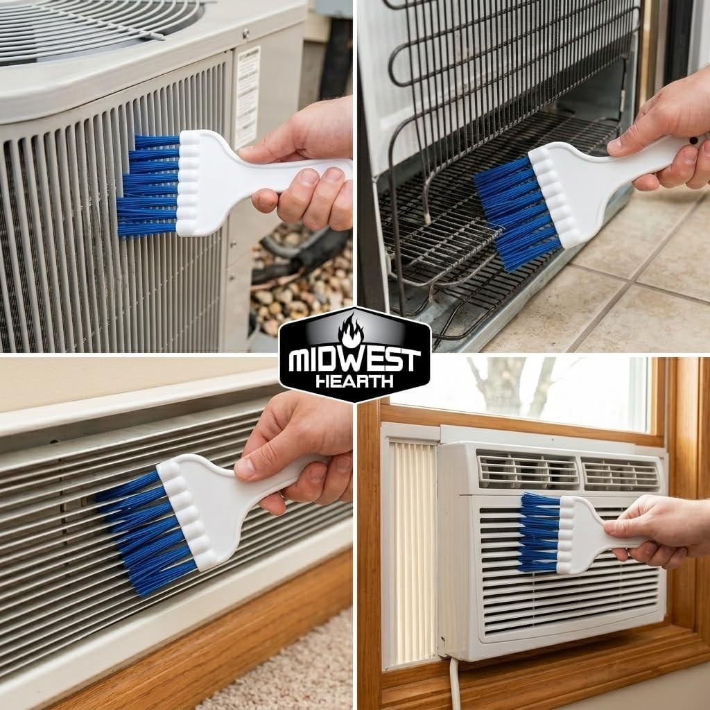 HVAC Coil Cleaning Brush – Long Bristle Cleaner for AC & Refrigerator