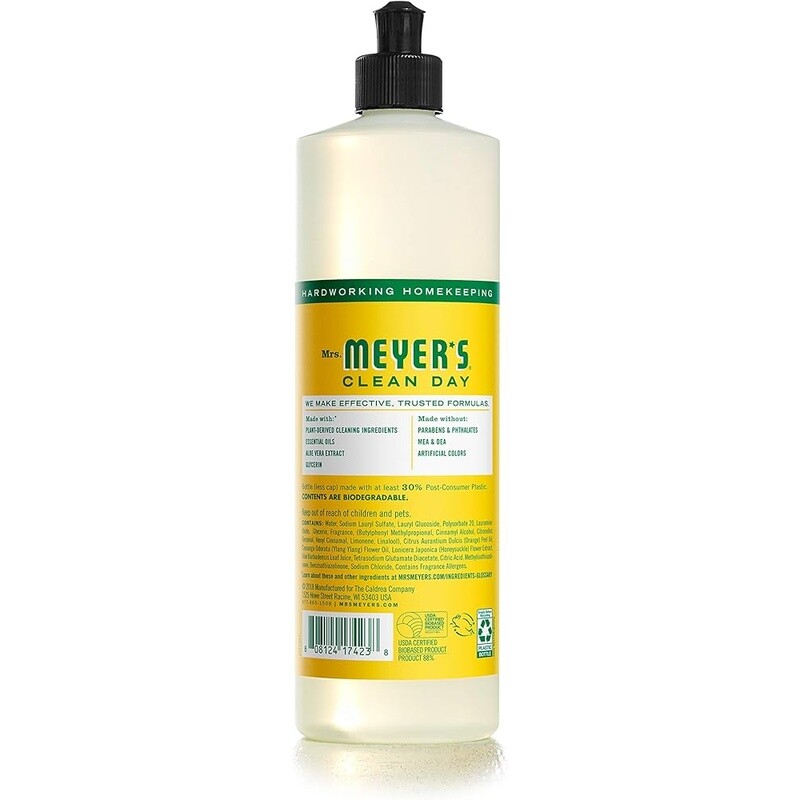 Biodegradable Liquid Dish Soap Honeysuckle Scent Grease Cutter Cruelty-Free 16oz