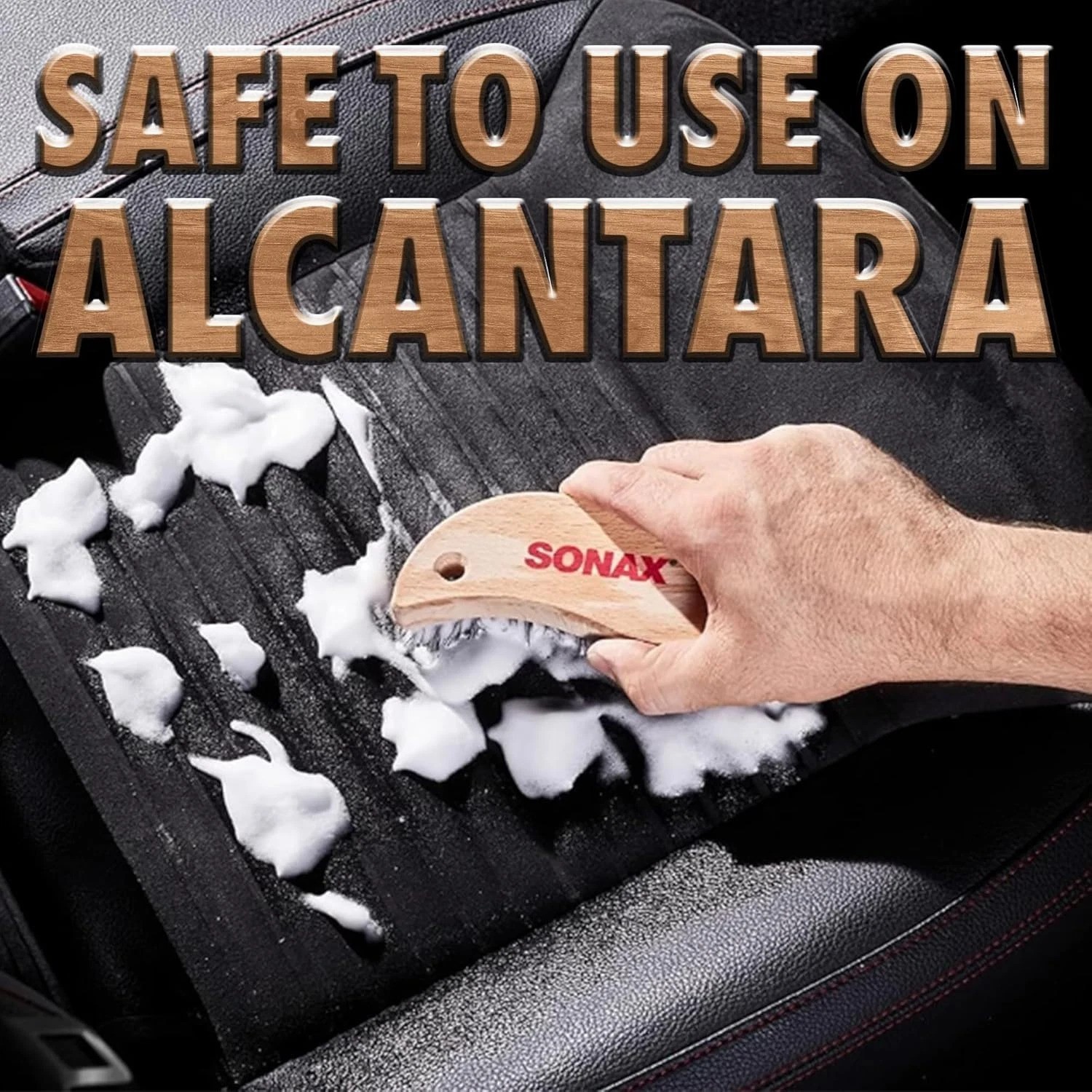 Ergonomic Textile & Leather Brush for Gentle Car Detailing – Portable & Durable