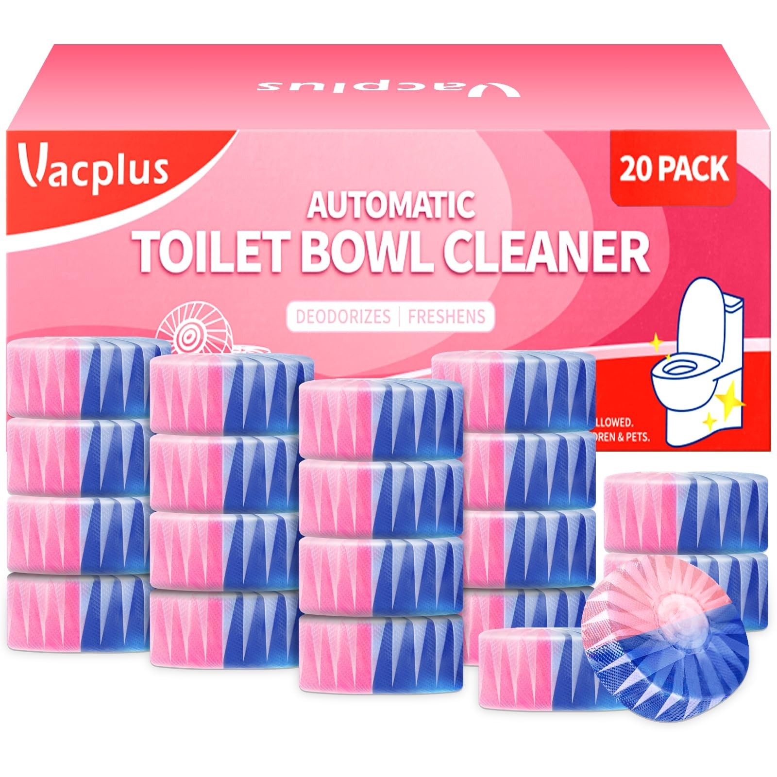 20 Pack Toilet Bowl Cleaner Tablets – Long-Lasting Stain Prevention & Deodorizer