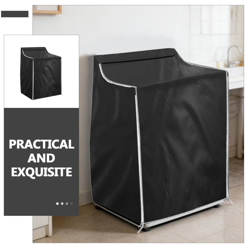 Wear Resistant Black Washing Machine Cover Suitable for Kitchen Bathroom Laundry