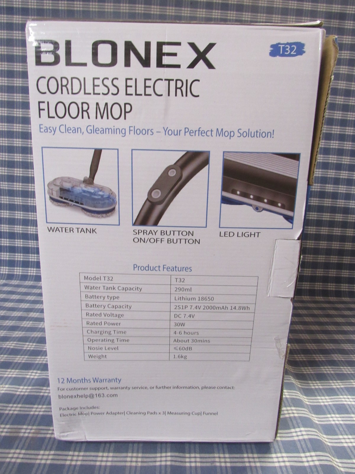 Blonex Cordless Electric Spin Floor Mop with LED (Store Display) FREE SHIPPING.