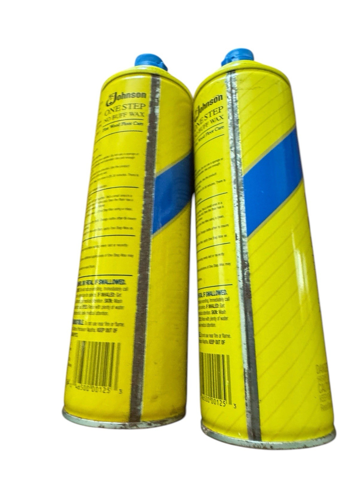 2 SC Johnson One Step No Buff Wax Fine Wood Floor Care Partial Cans Discontinued