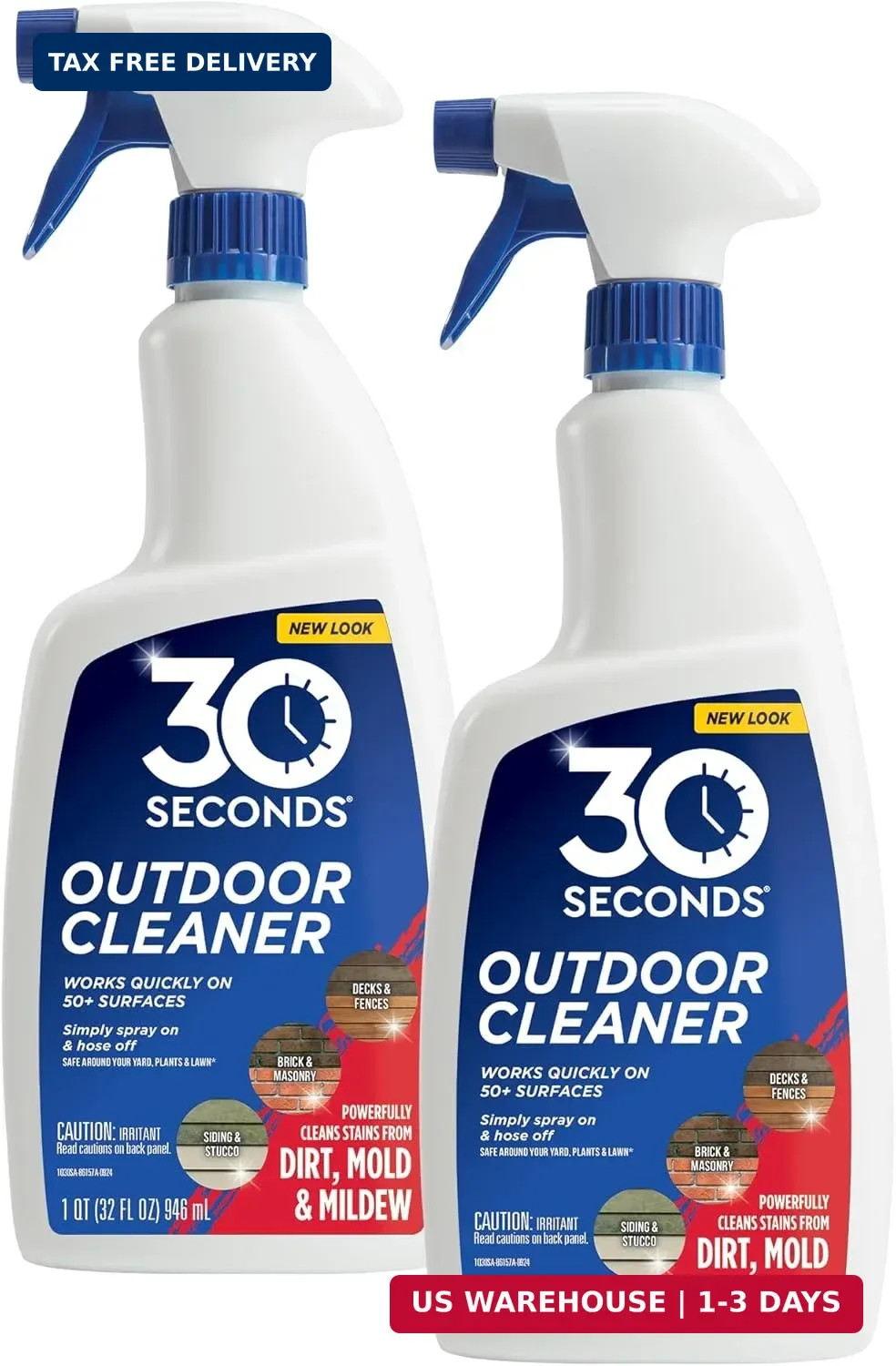 30 SECONDS Outdoor Mold & Mildew Stain Remover Spray | Ready To Use | 32 fl. oz.