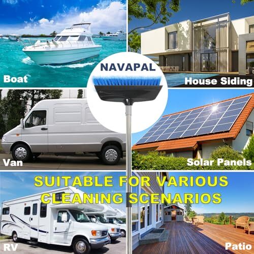 50″ Dip Car Wash Brush with Long Handle for Washing Cleaning House Siding Solar