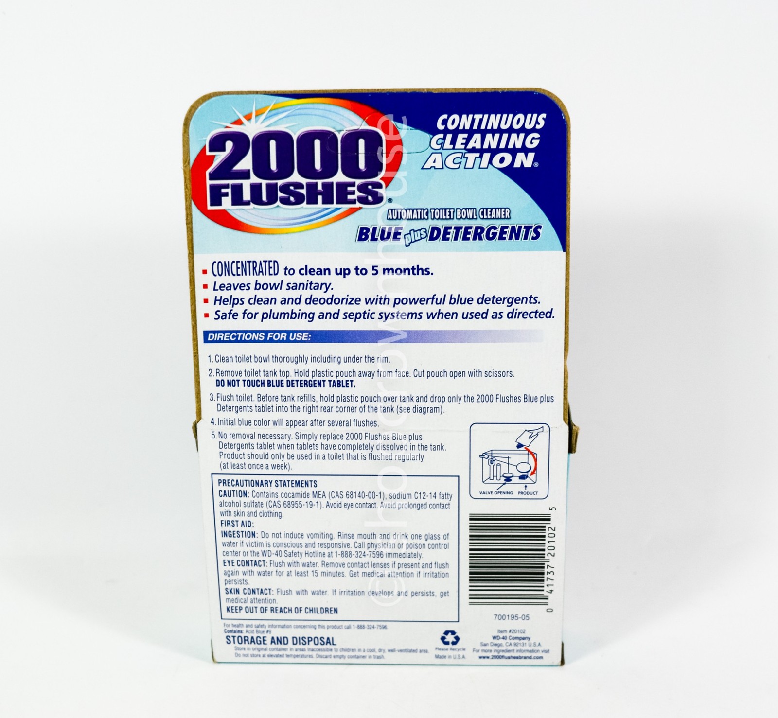 1 box 2000 Flushes Automatic Toilet Bowl Cleaner Blue plus Detergents Deodorizes
